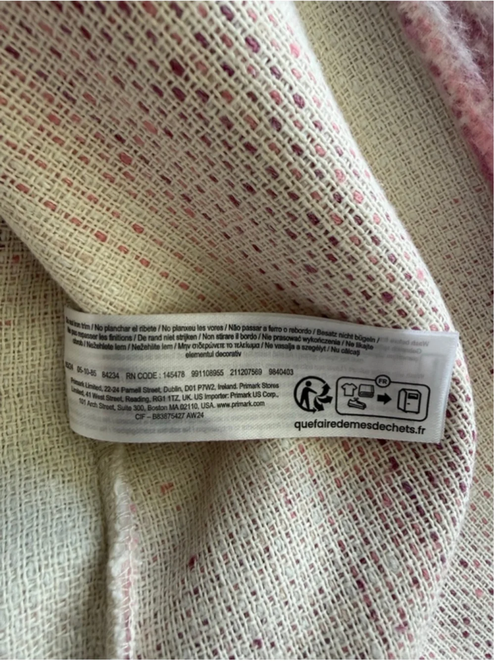 Girls Primark Plaid Shacket 3T Pink White